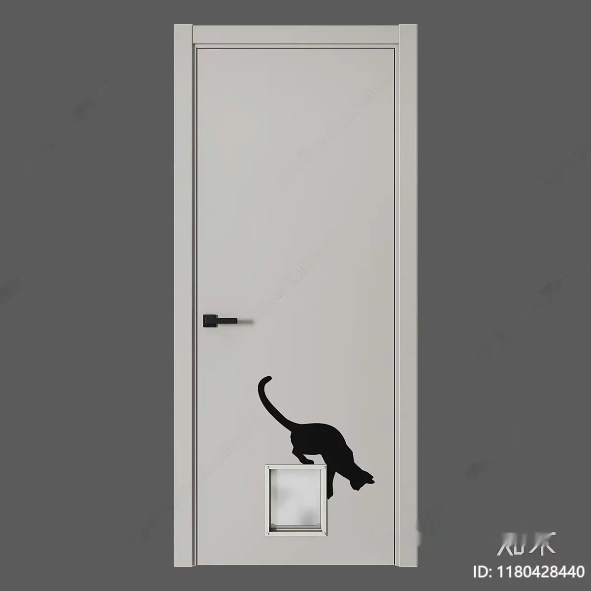 Black Cat On A Door 3D Model – 16390 – VRAY Render