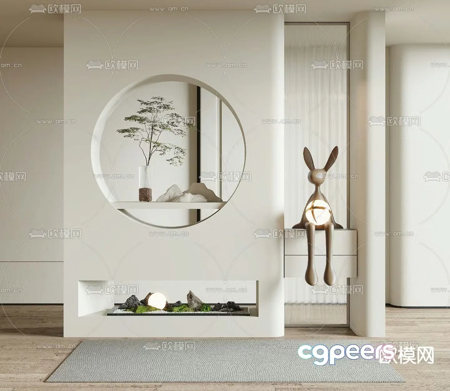 Modern entrance partition 3D model