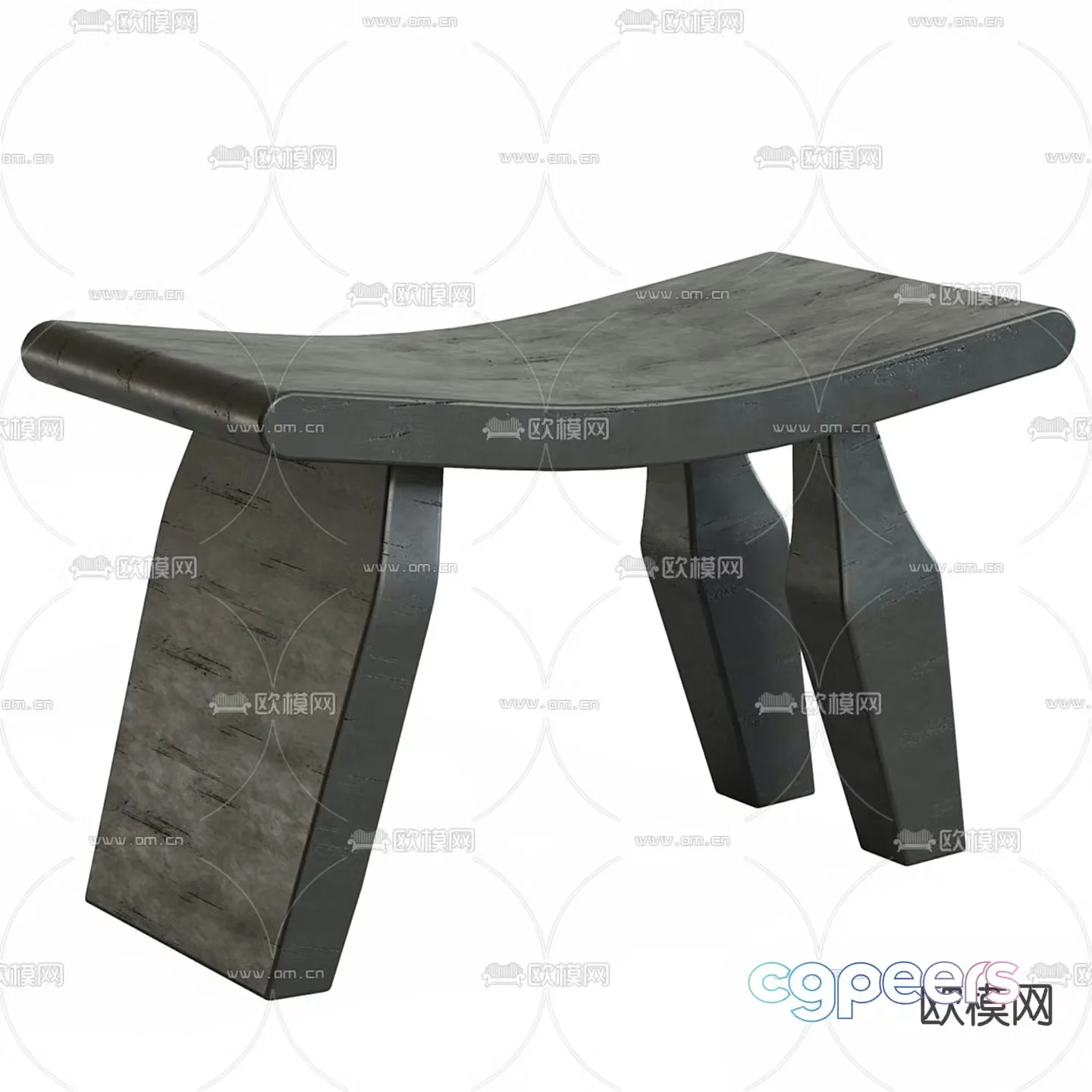 Stool shoe changing stool low stool 3d model