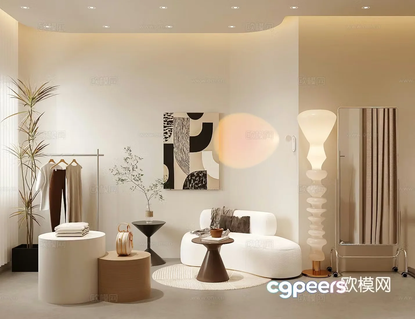 Wasabi Clothing Store Clothing Store Rest and Waiting Area 3D Model