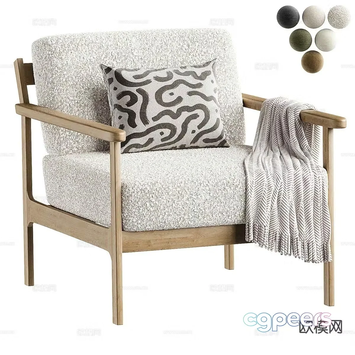 modern armchair chair sofa chair 3d model