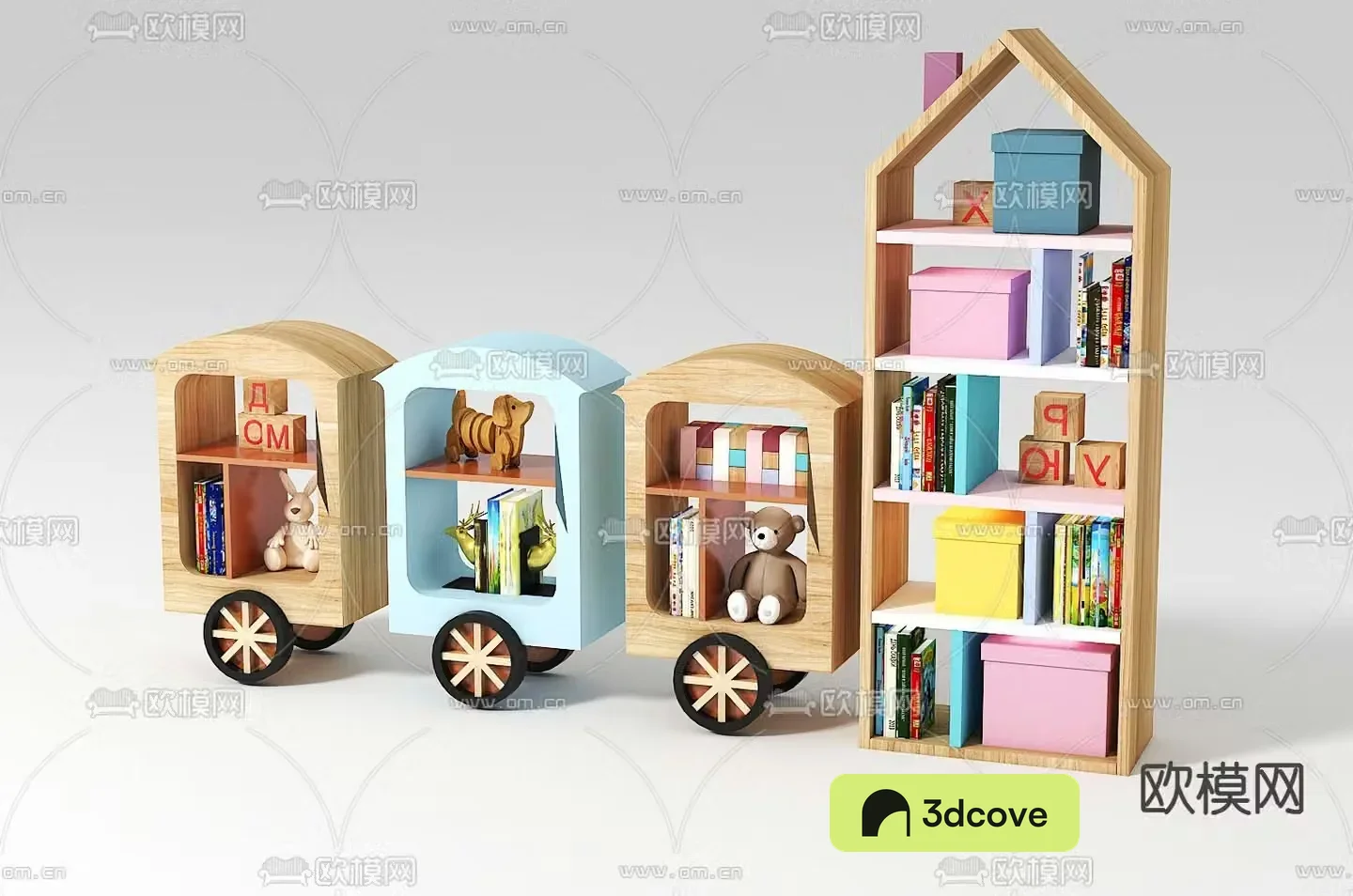 Children’s train toy cabinet
