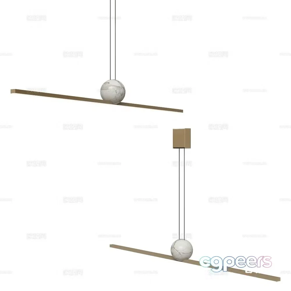 Italamp Italian minimalist chandelier long chandelier 3d model