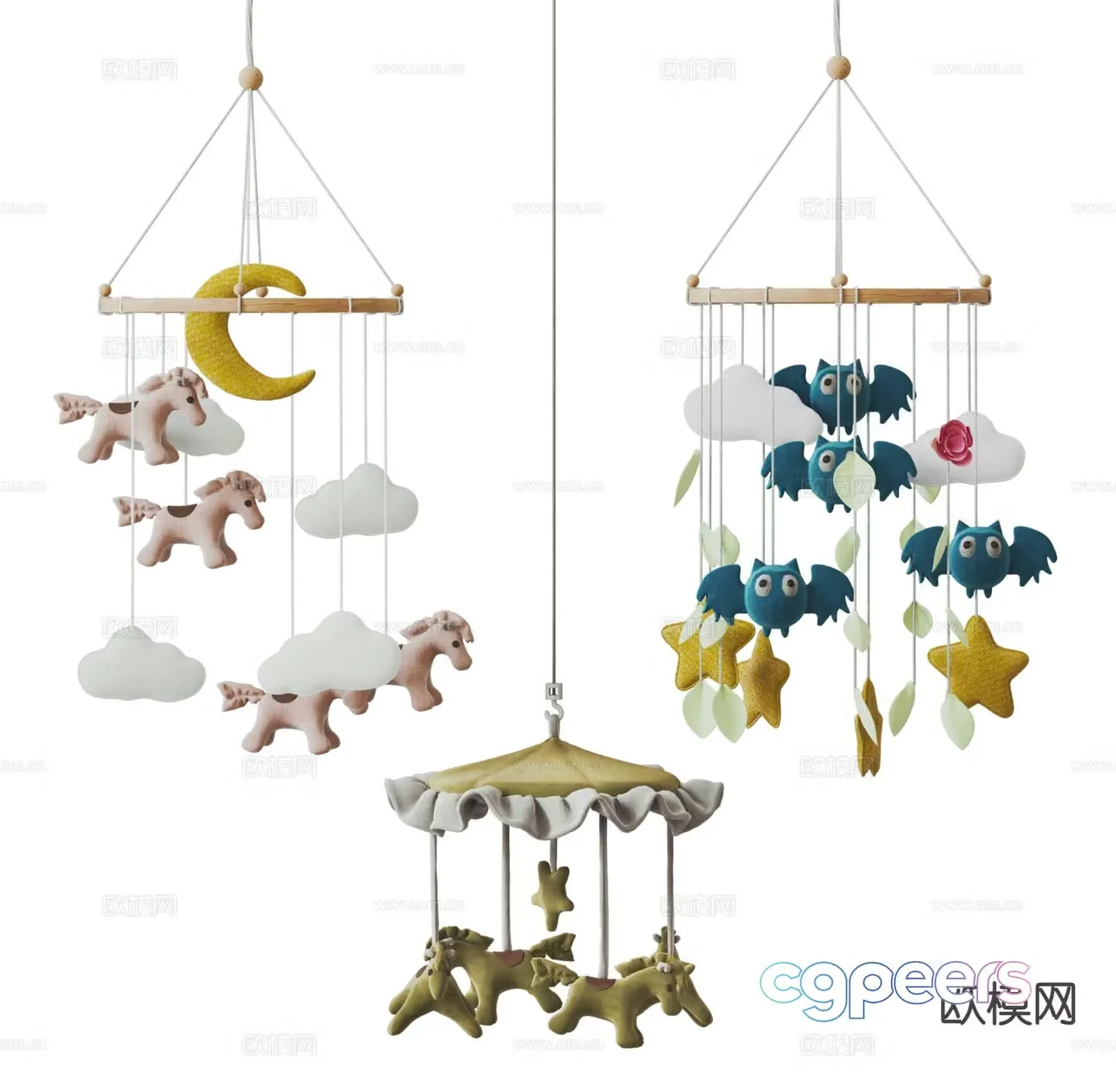 Modern children’s cartoon bell hanging ornament 3d model