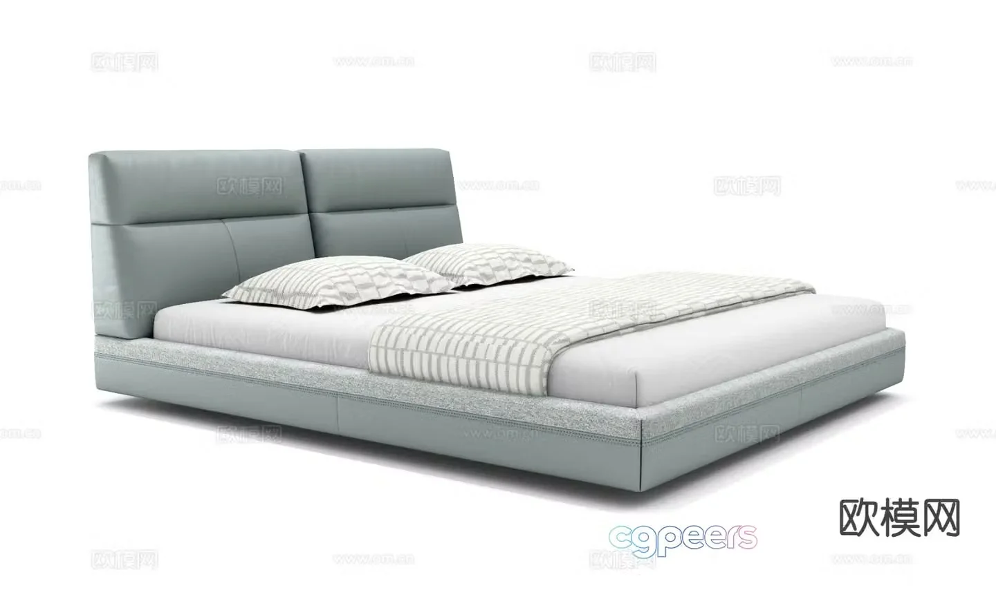 Modern double bed 3d model