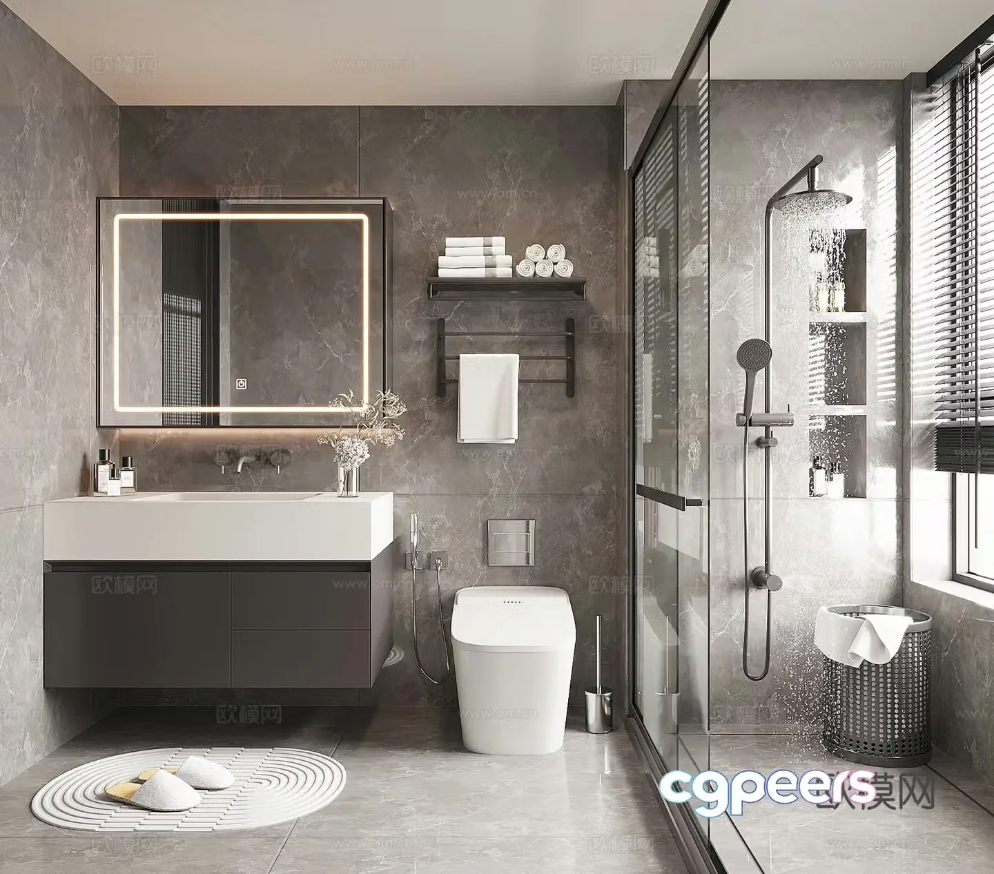 Modern bathroom bathroom 3d model