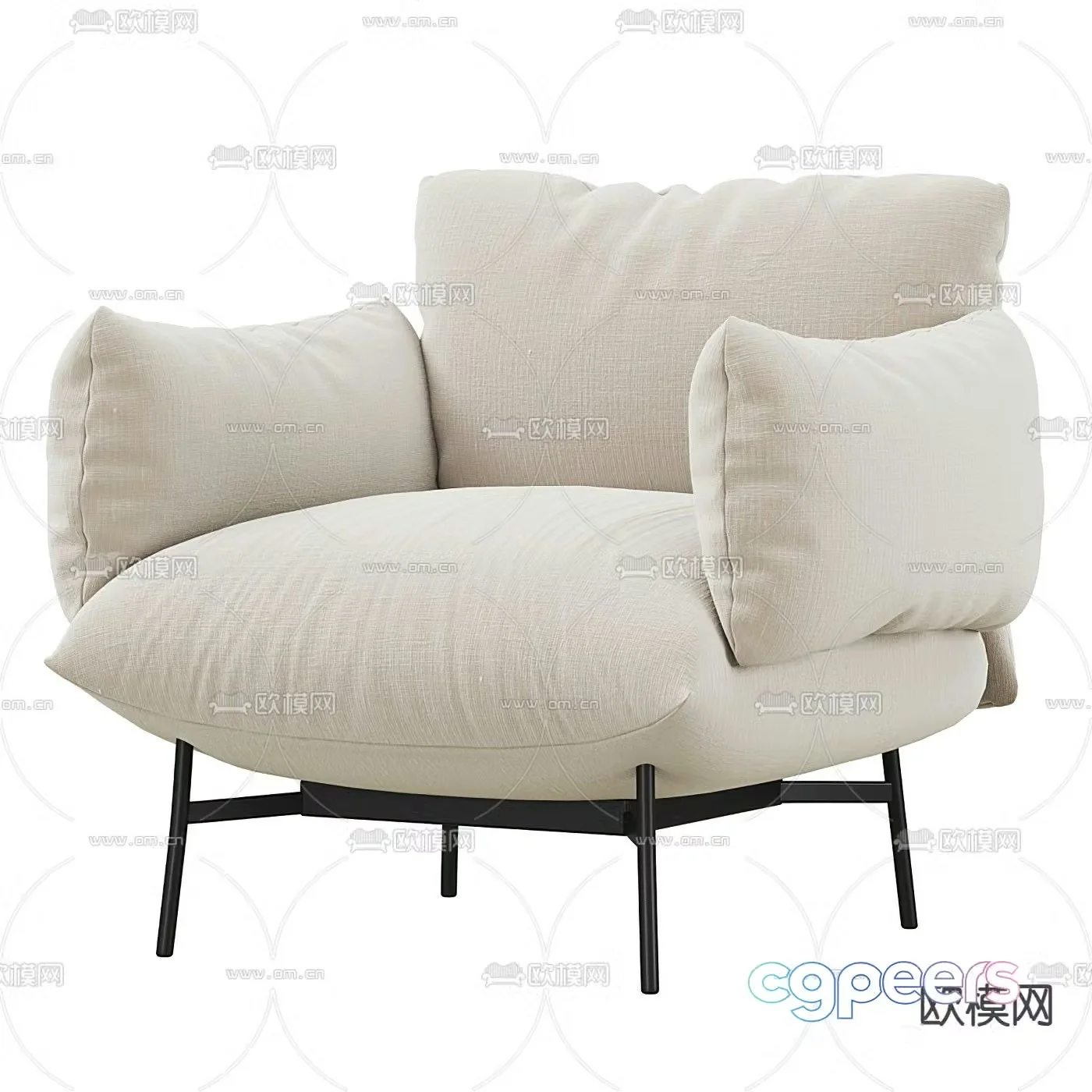 Modern leisure sofa single sofa 3d model