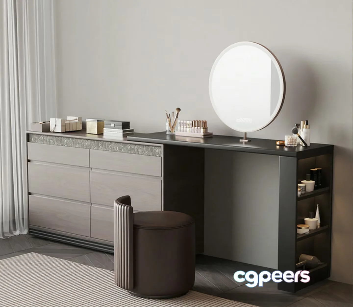 Modern Grey Dresser 3D Model – 16294 – VRAY Render