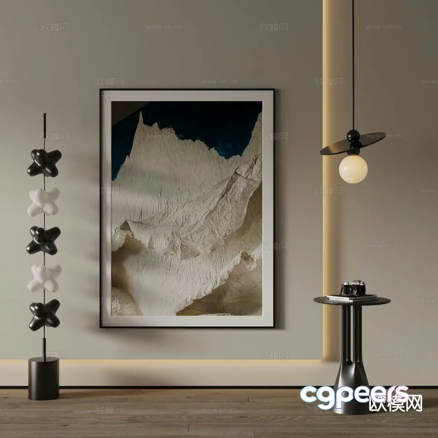 Modern decorative painting hanging painting 3d model