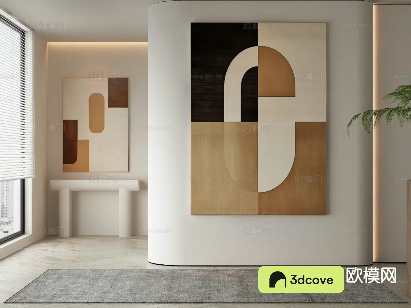 Modern decorative painting texture painting geometric hanging painting