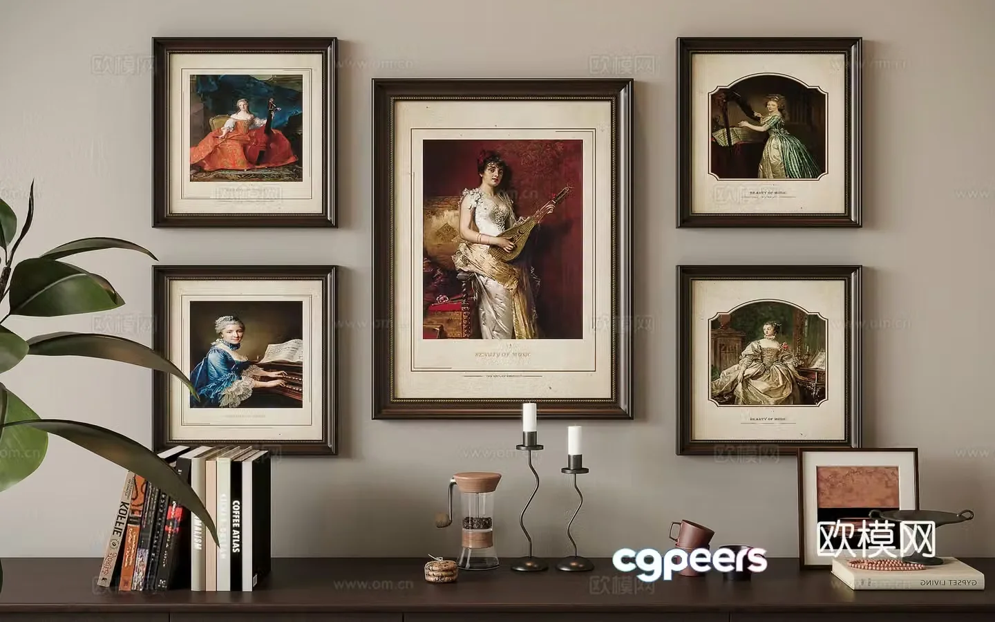 American style combination decorative painting 3d model
