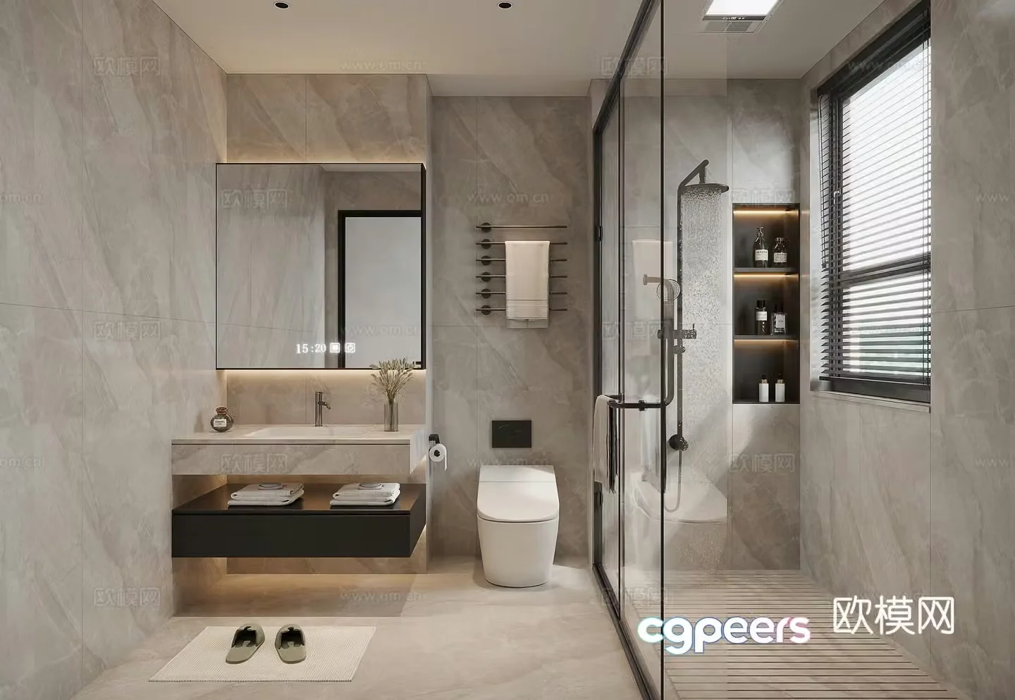 Modern bathroom bathroom 3d model