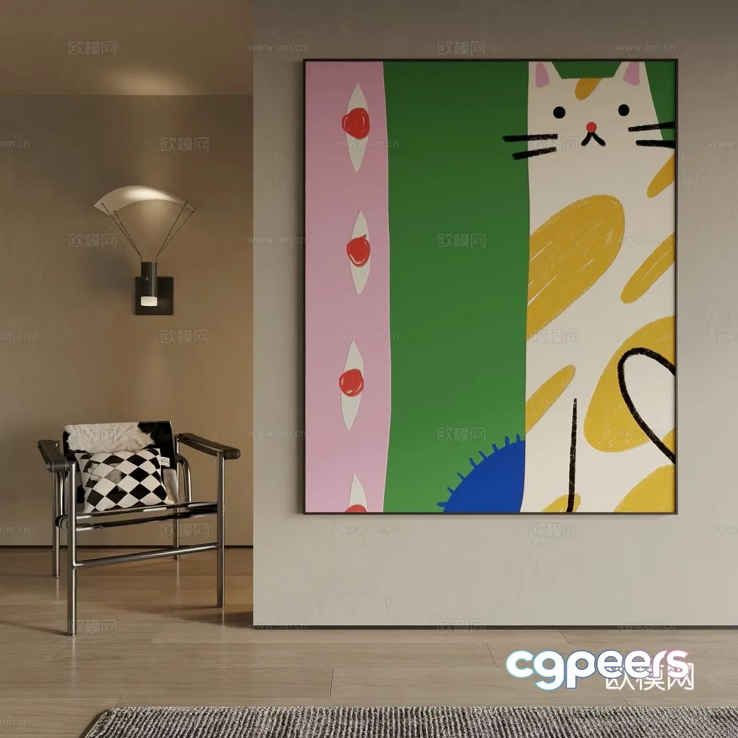 Modern decorative painting 3d model