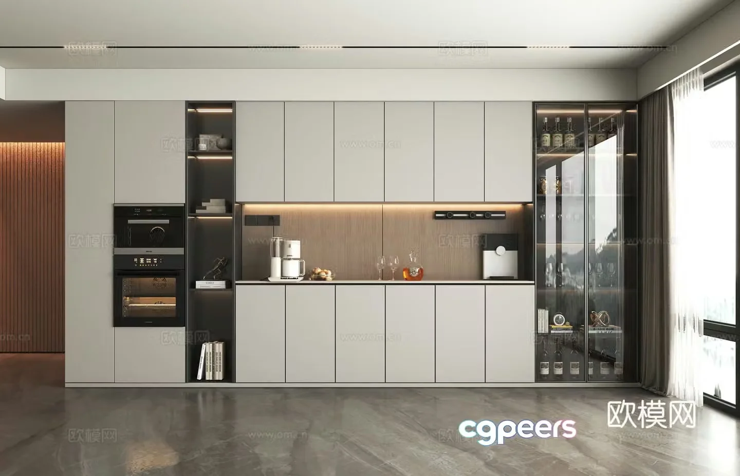 Modern wine cabinet 3d model