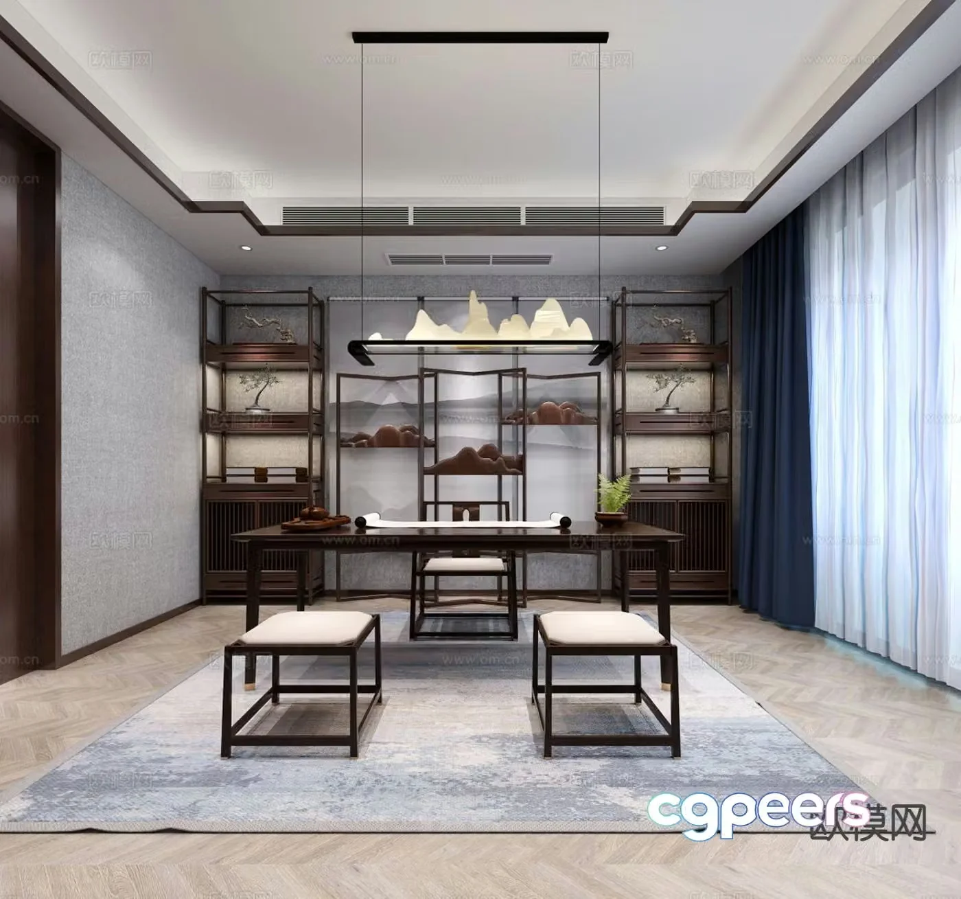 Chinese study room 3d model