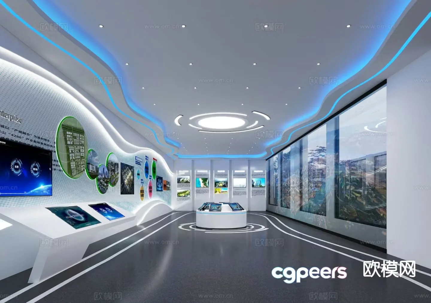 Modern corporate exhibition hall 3d model