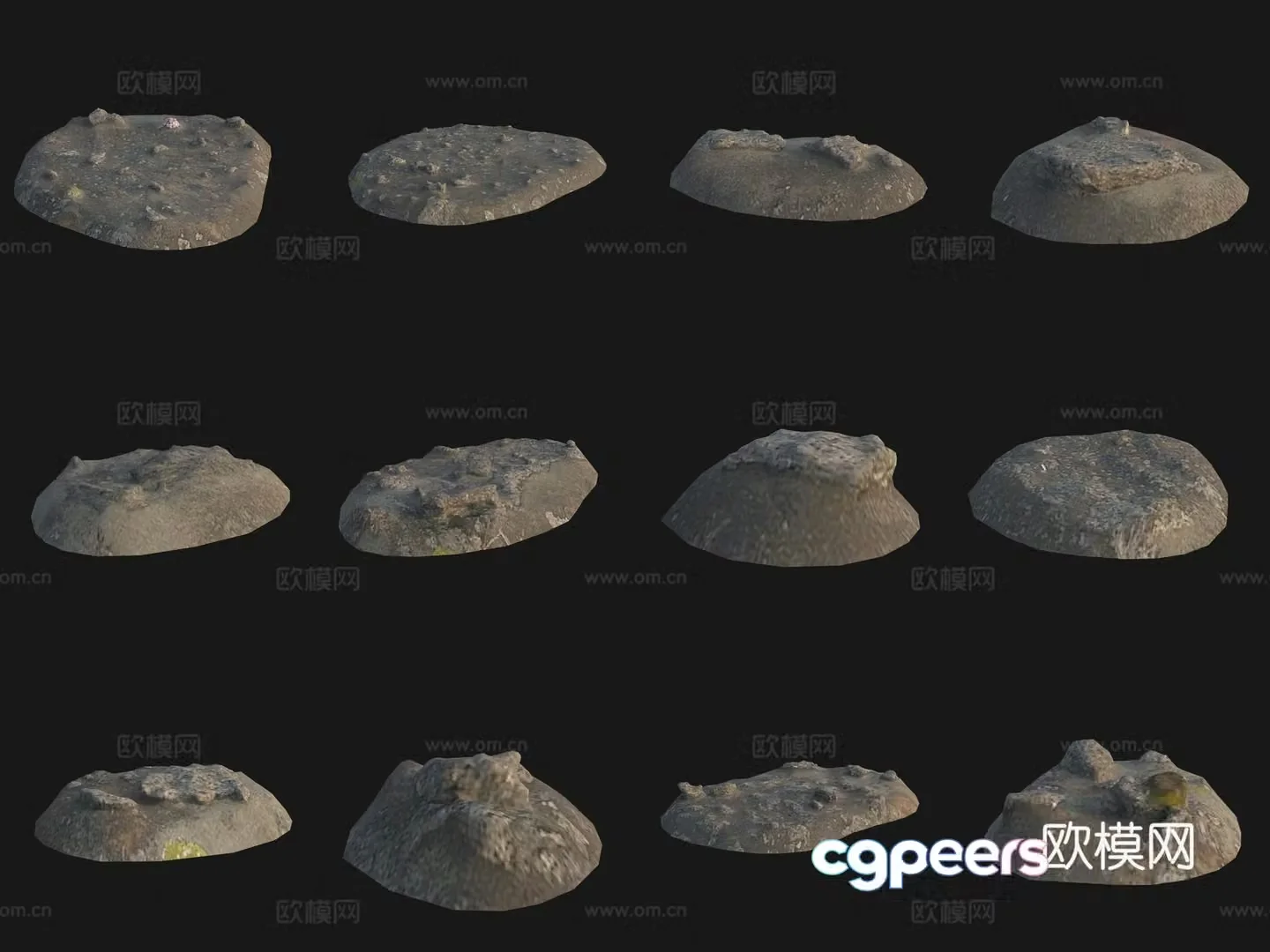 3D model of stone pile sand and stone
