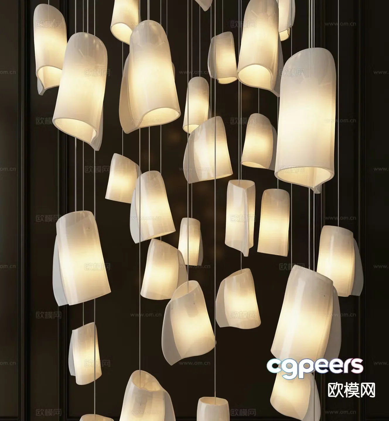 Creative chandelier ceramic chandelier 3d model