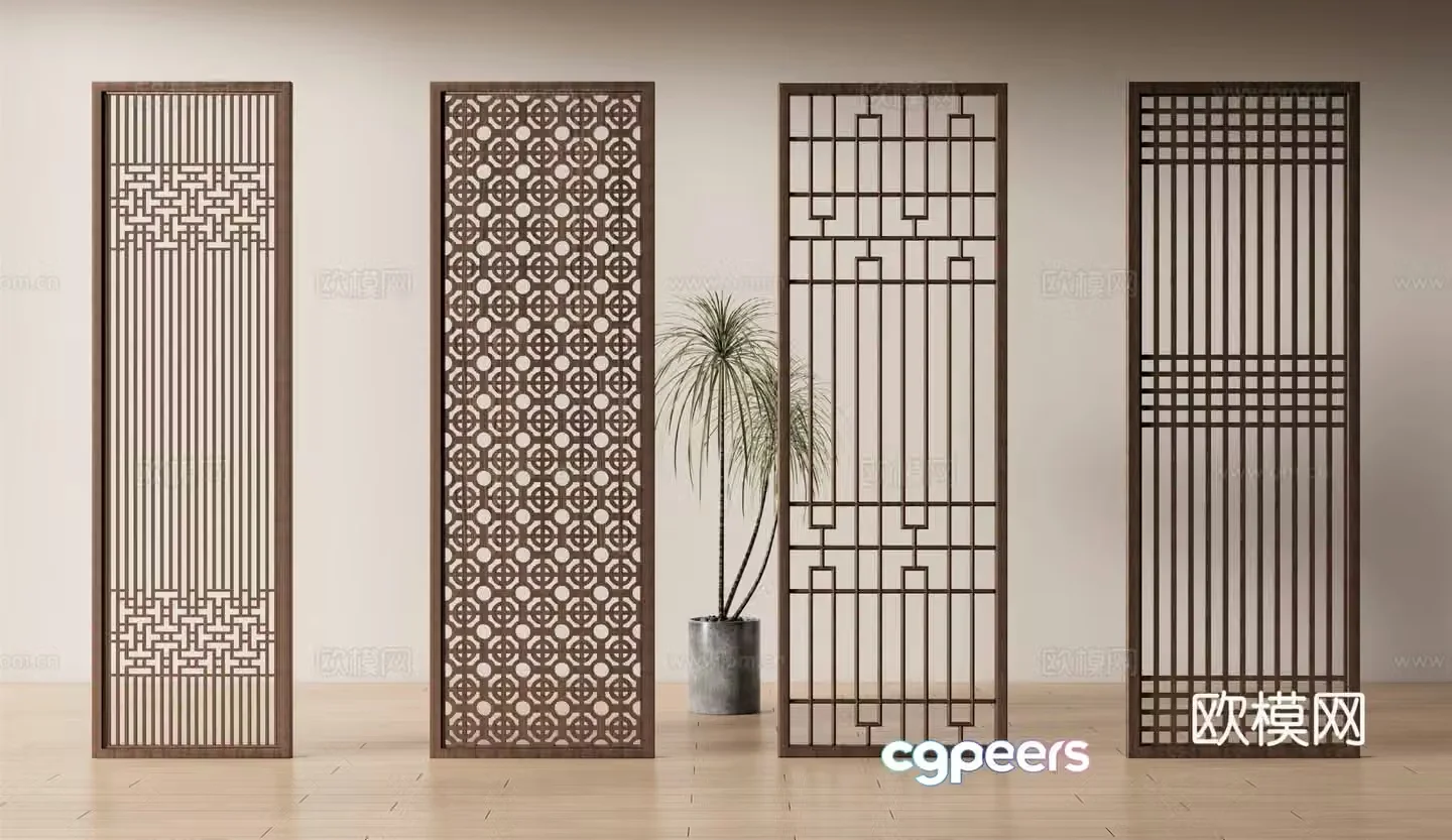 Modern screen partition 3d model