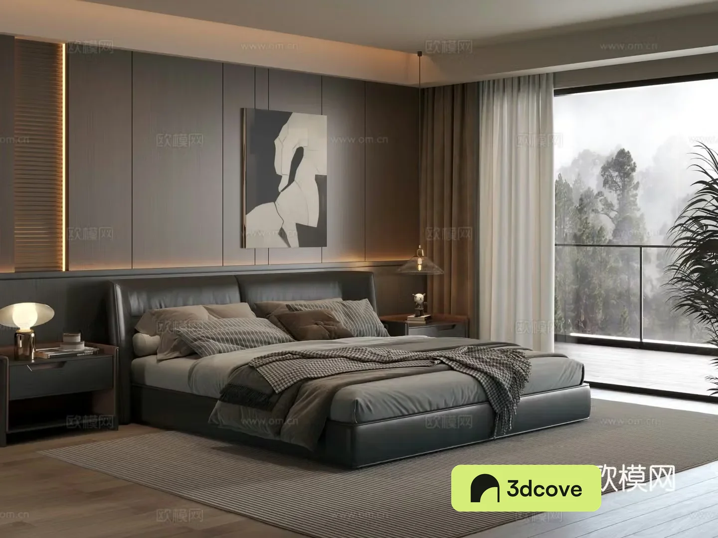 Modern bedroom Italian bedroom Background Wall