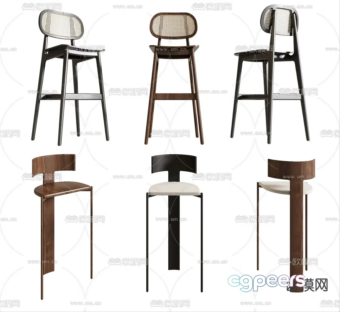 wabisabi style bar stool bar stool 3d model