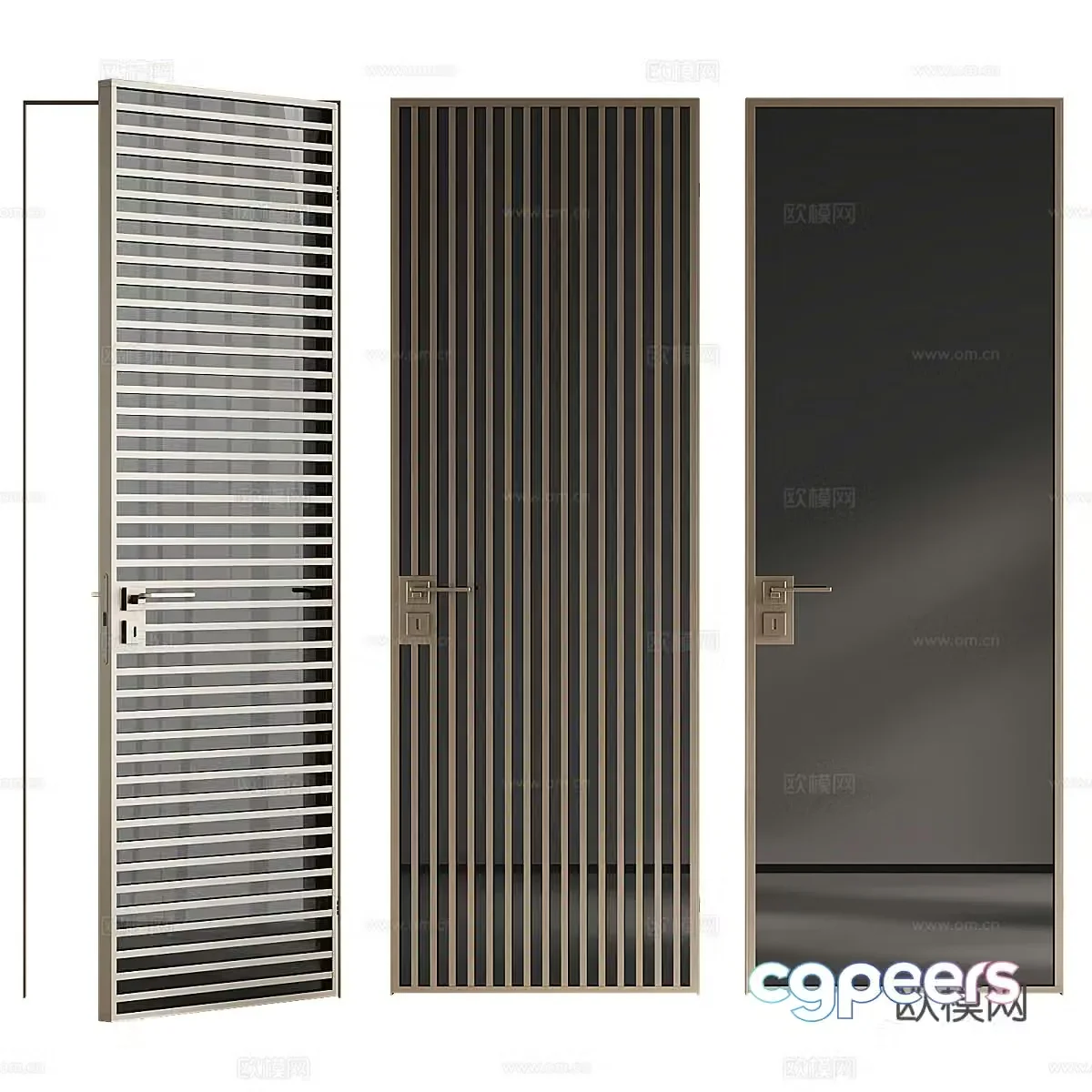 Modern Italian minimalist decorative invisible door 3D model