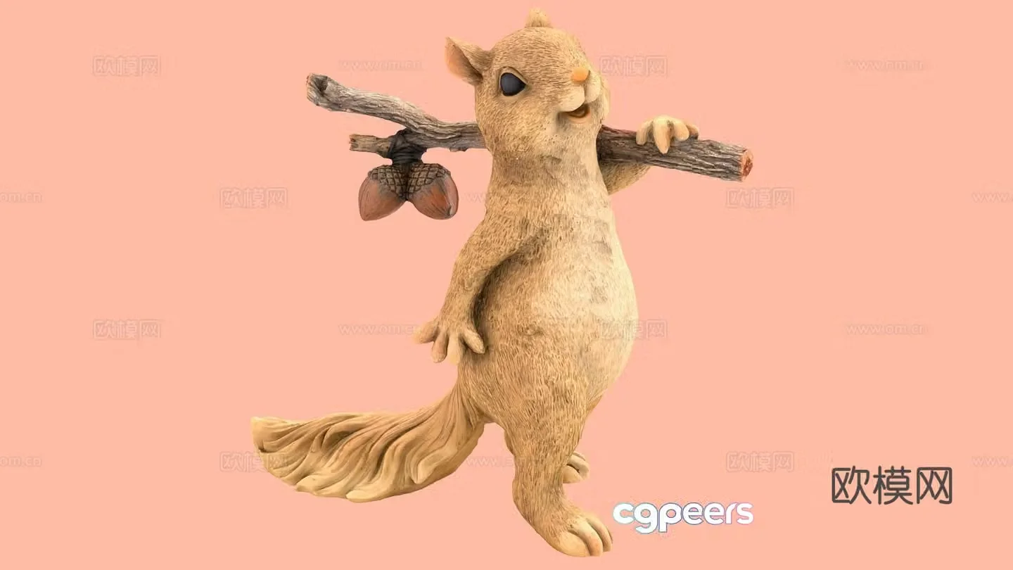 Squirrel and acorn statue – Metashape application 3d model