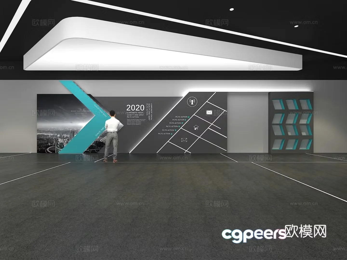 Cultural wall Corporate culture wall Display wall Theme wall Exhibition hall Campus culture Corridor 3D model