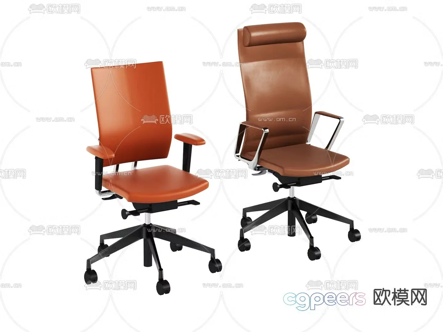 Leather office chair executive chair boss chair 3d model