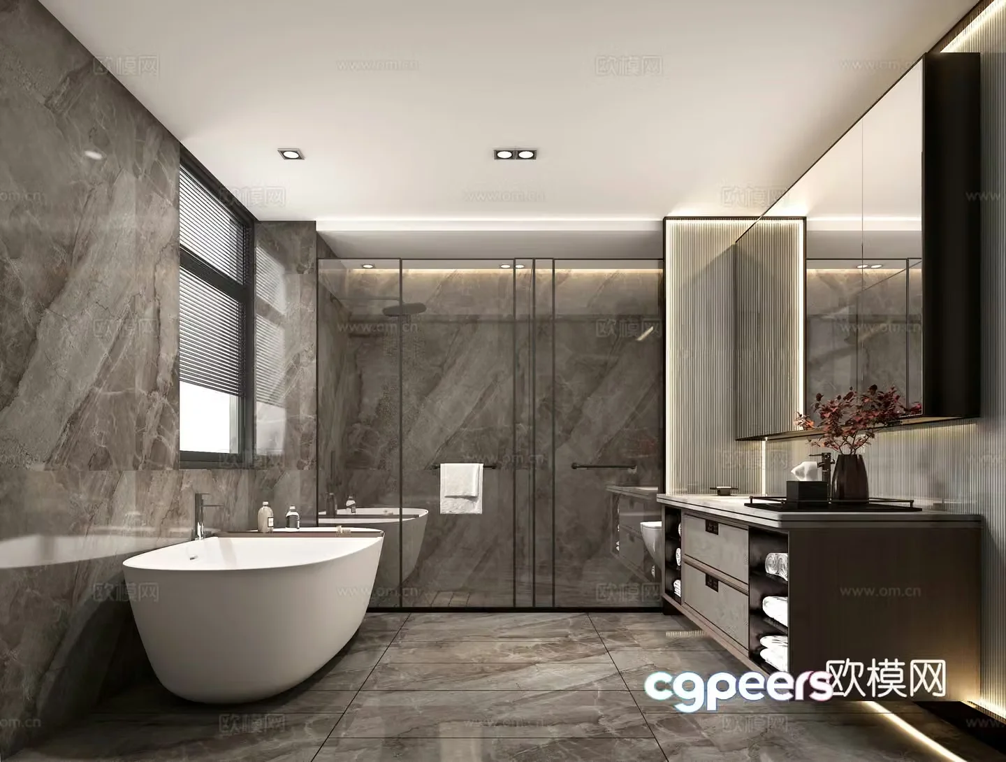 New Chinese style bathroom bathroom 3d model