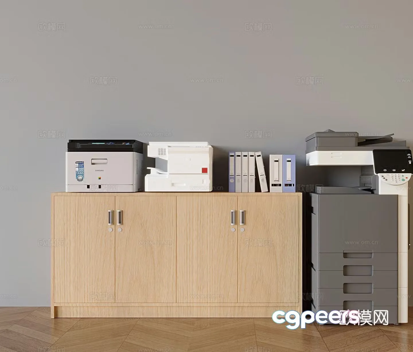 File cabinet filing cabinet printer copier 3d model