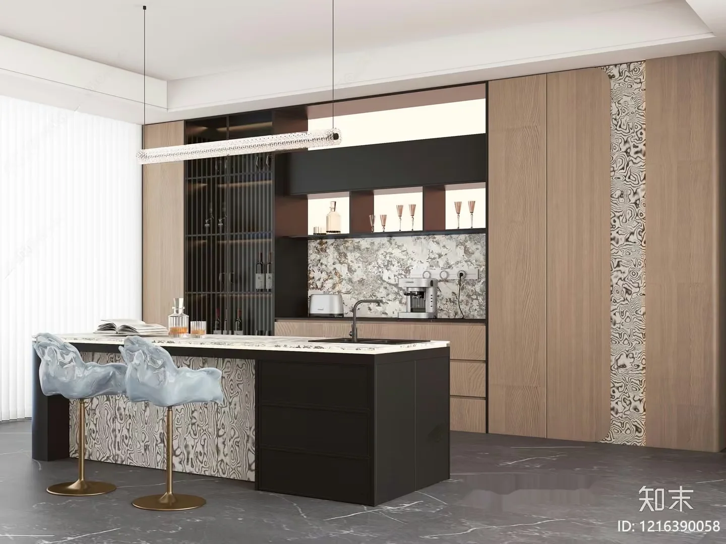 Modern Kitchen 3D Model – 13446 – VRAY Render