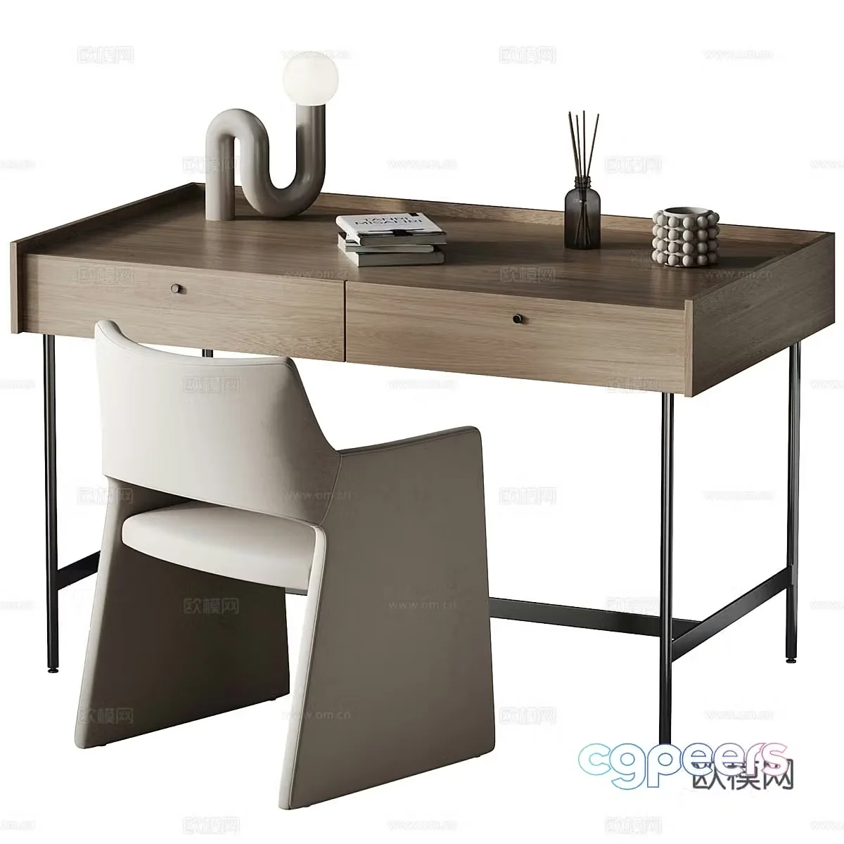 Modern desk writing desk computer desk 3d model