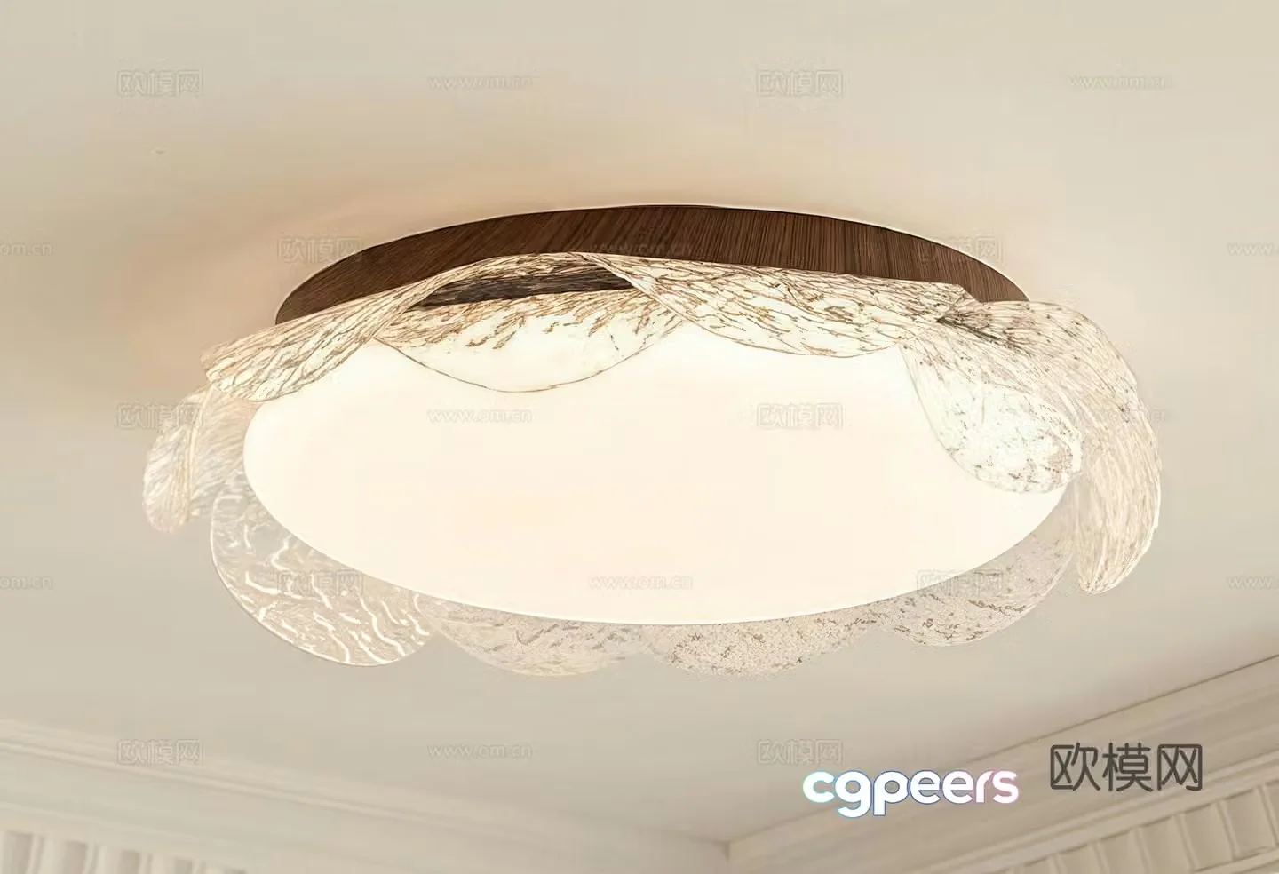 Middle-aged ceiling lamp decorative lamp 3d model