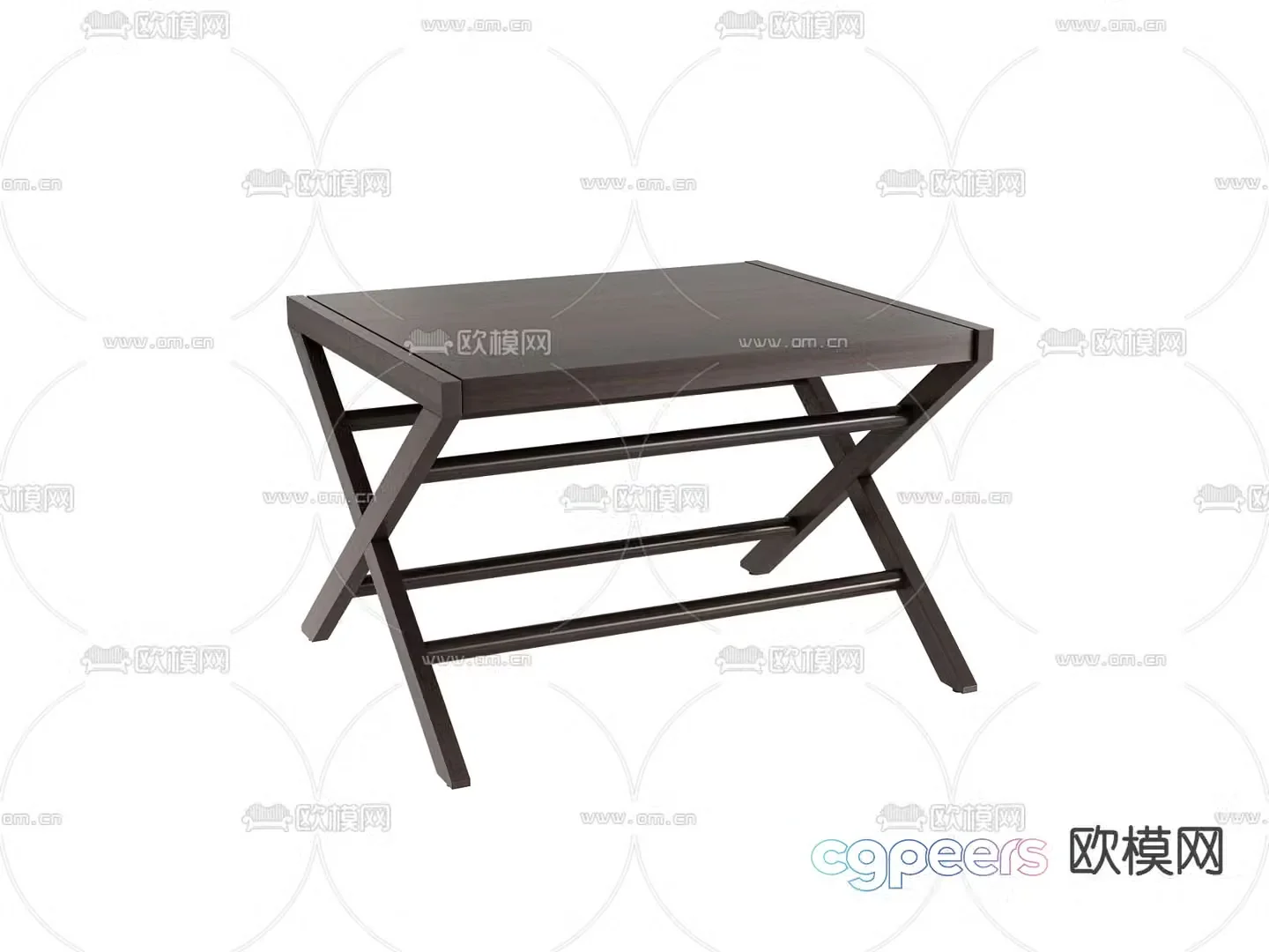 small stool wooden stool folding stool 3d model
