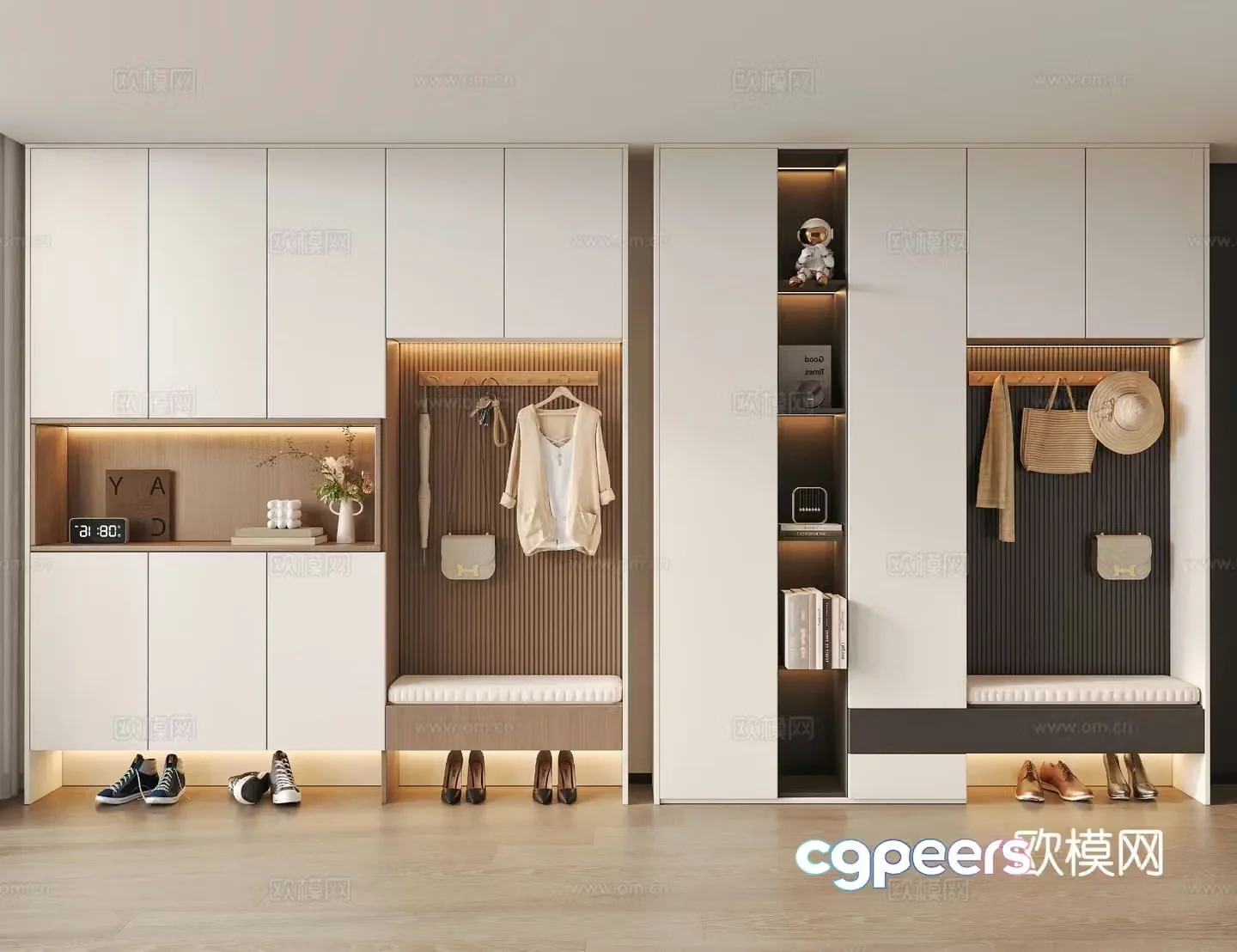 Modern entrance shoe cabinet 3d model