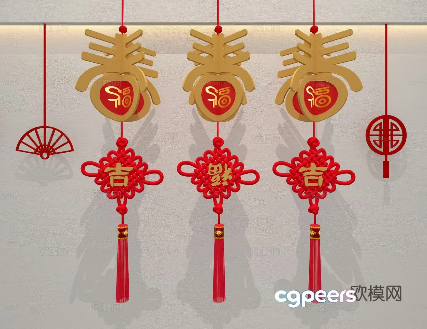 Year of the Snake Chinese Knot Ornament 3D Model