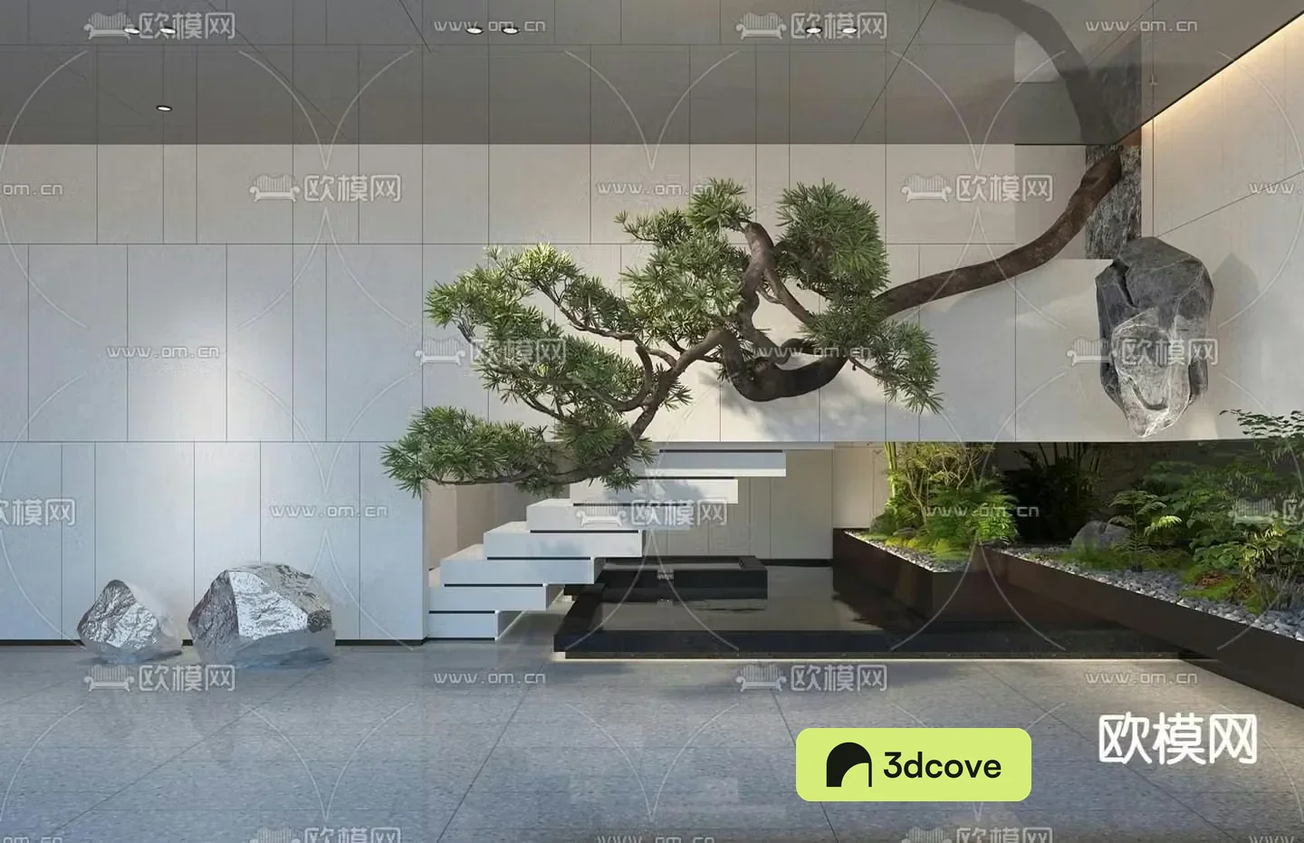Indoor landscape green plant landscaping