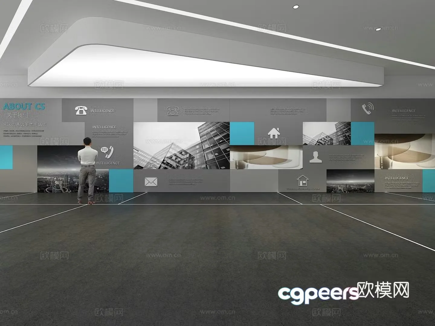 Cultural wall Corporate culture wall Display wall Classroom Exhibition hall Campus culture Corridor 3D model