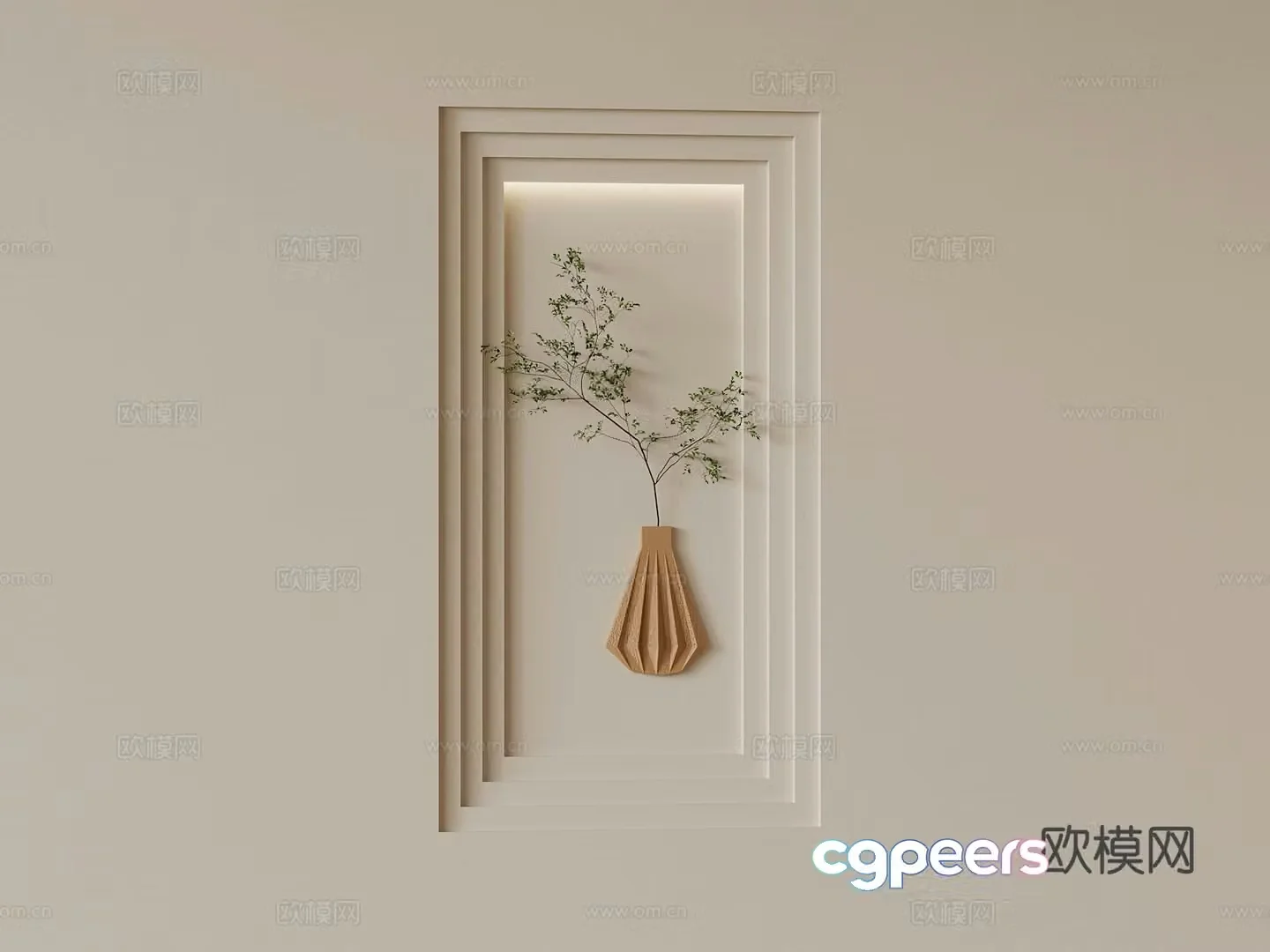 Modern three-dimensional vase wall decoration hanging decoration 3d model