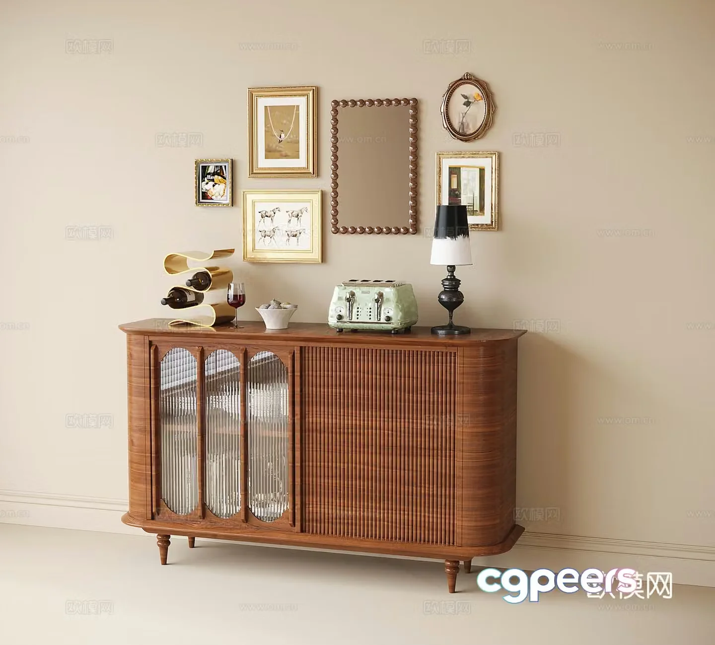 Modern sideboard decorative cabinet sideboard 3d model
