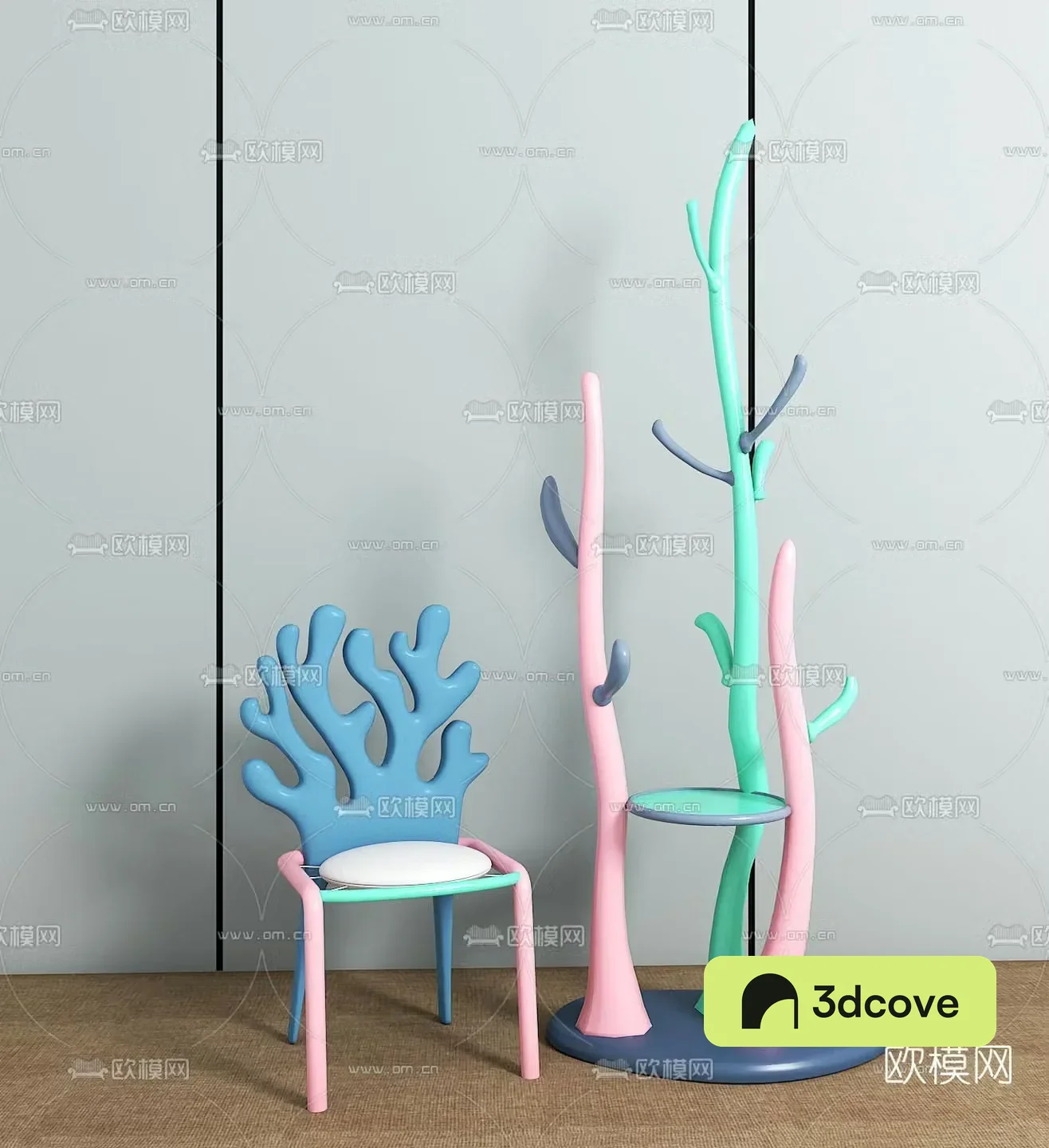 Modern children’s coral side chair