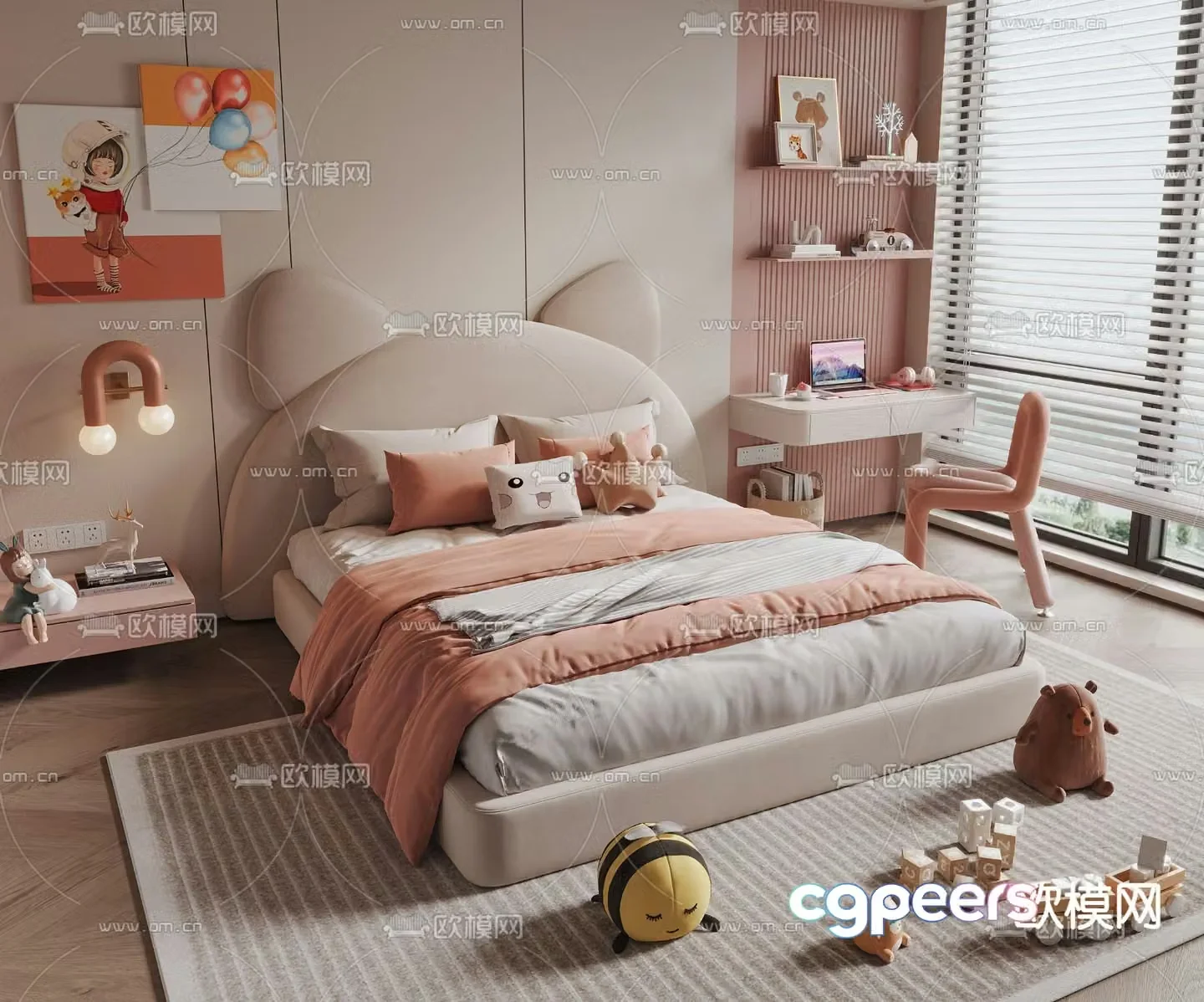 Children’s bed cartoon bed 3d model