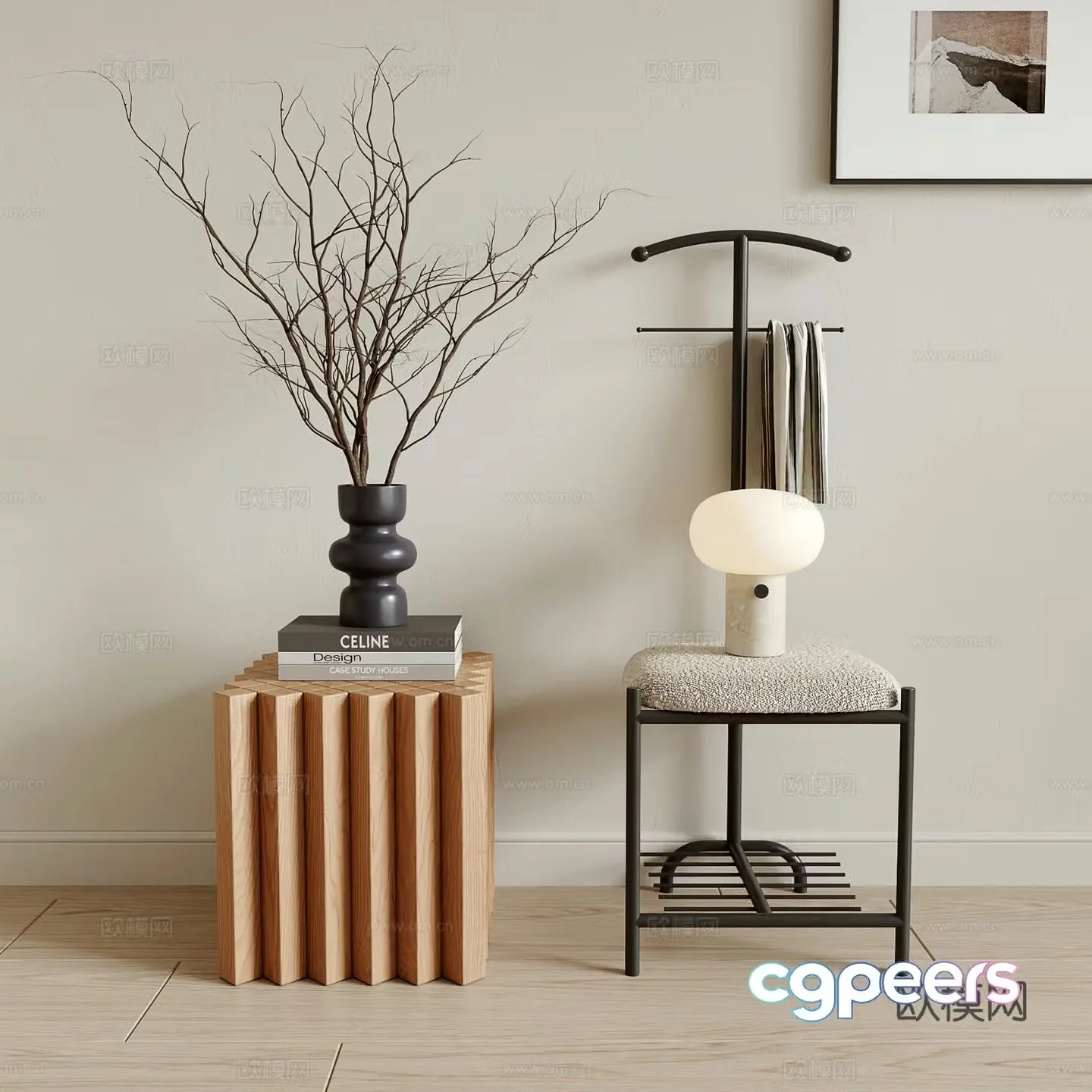 Modern medieval style single chair 3d model