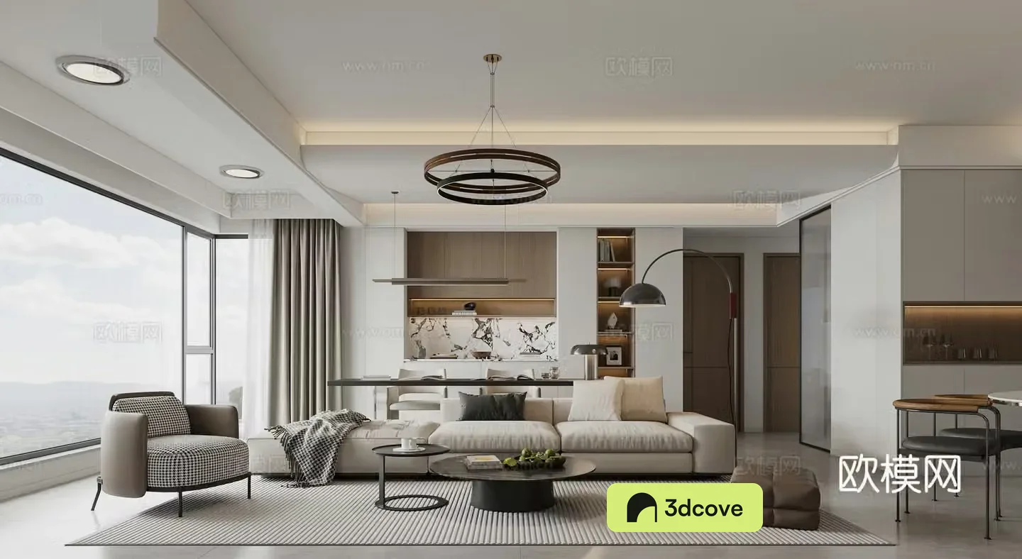 Modern log simple living room study sofa combination