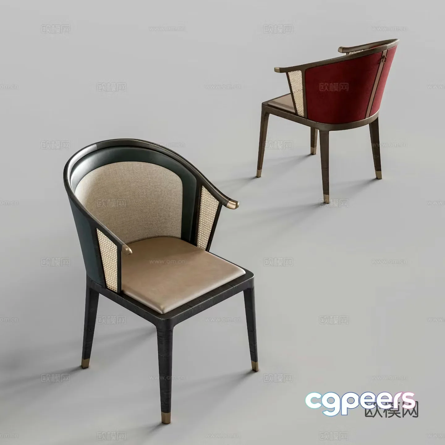 New Chinese style chair dining chair 3d model