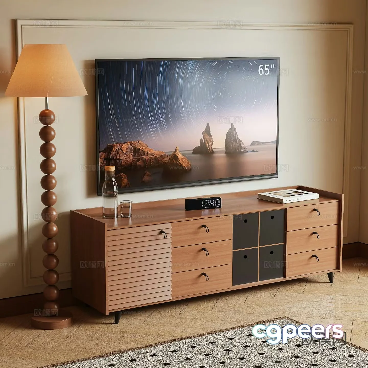 Middle-aged TV cabinet 3D model