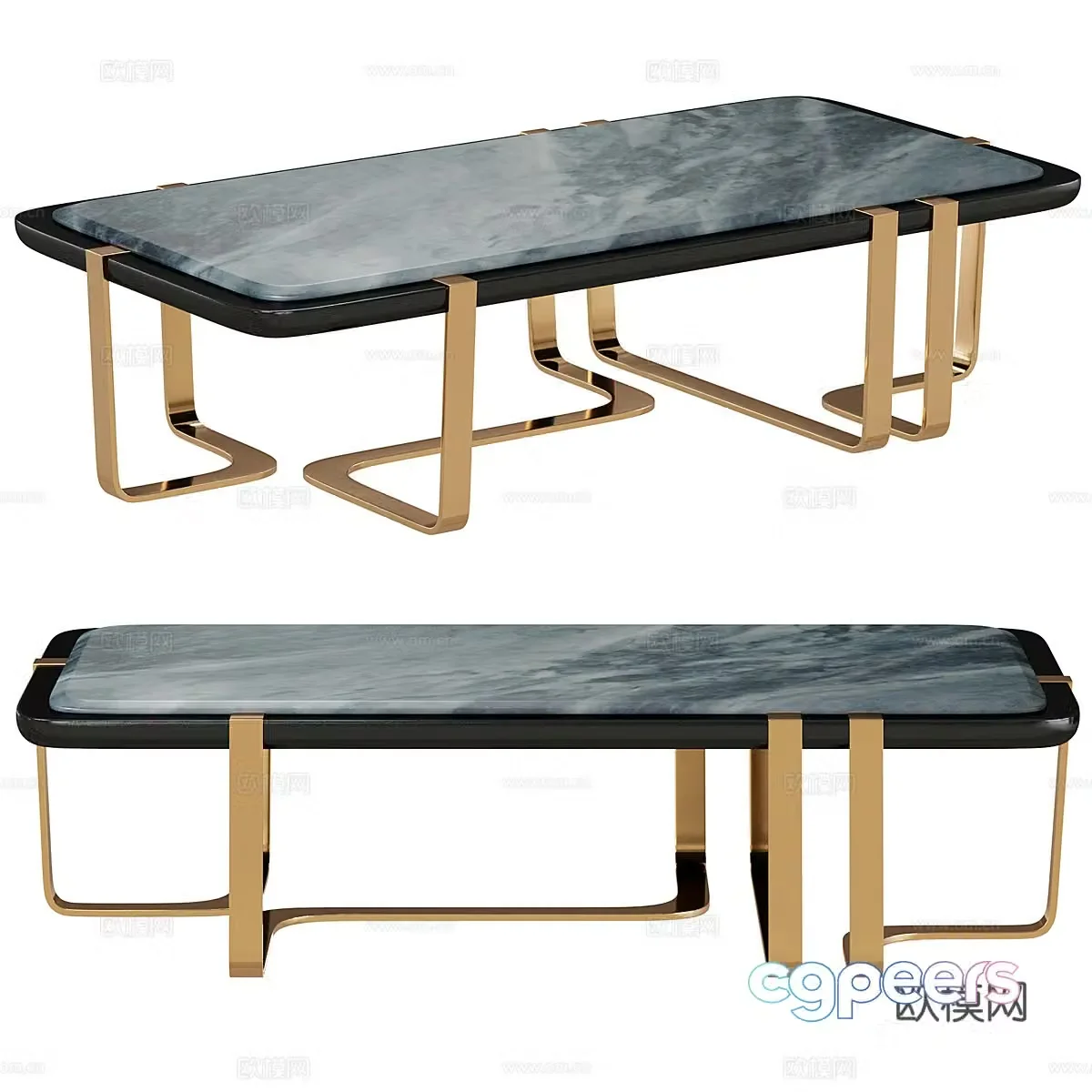 Modern Italian light luxury coffee table 3D model