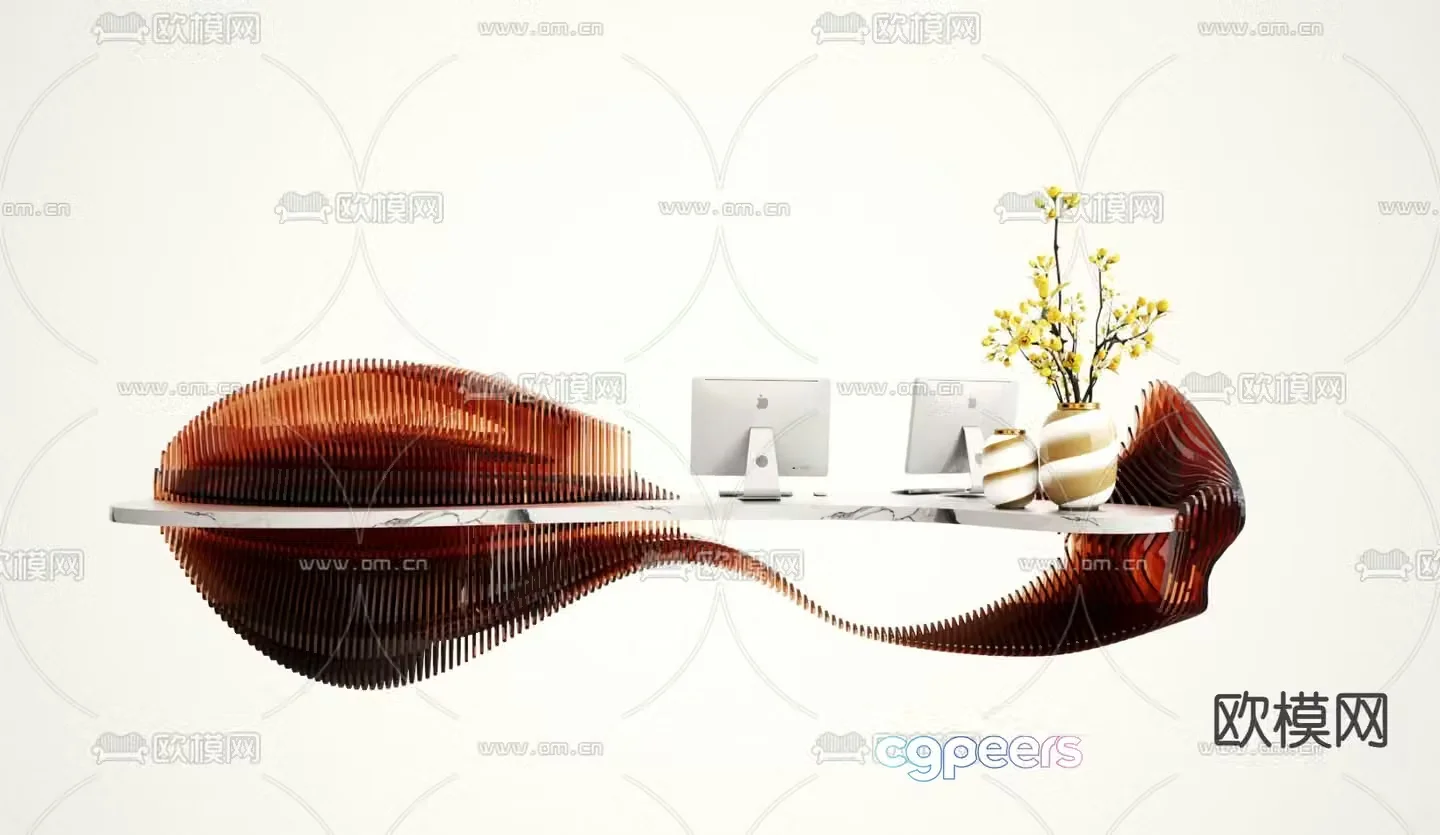 service desk reception desk front desk 3d model