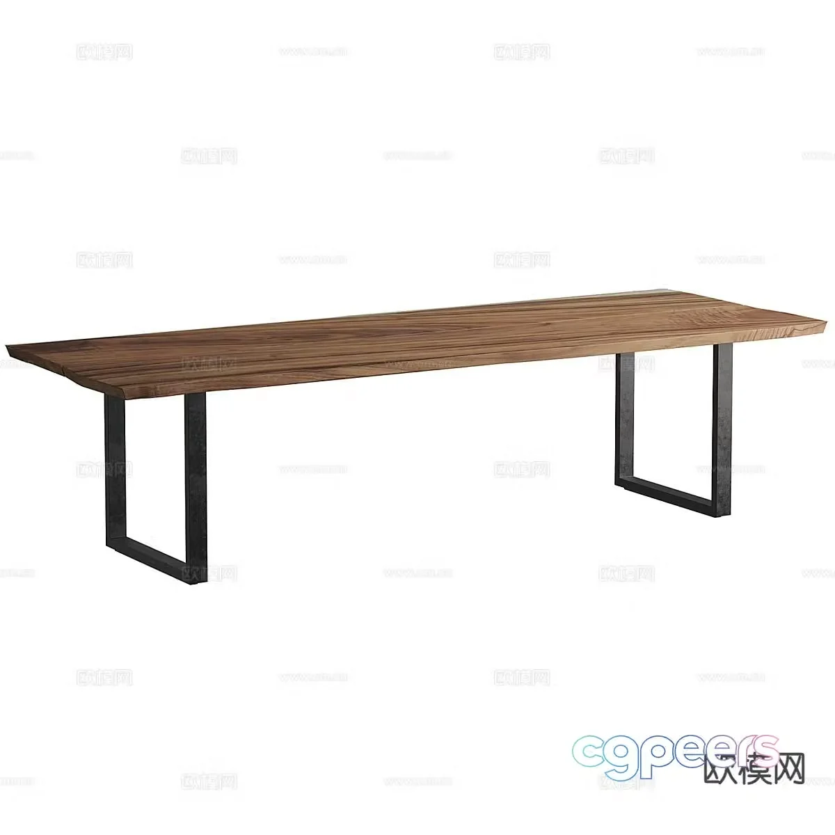 3D model of log style dining table